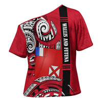 Wallis And Futuna Cross Shoulder Shirt Tribal Polynesian Tattoo Flag Motif TS04 - Polynesian Pride