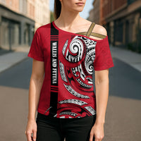 Wallis And Futuna Cross Shoulder Shirt Tribal Polynesian Tattoo Flag Motif TS04 - Polynesian Pride