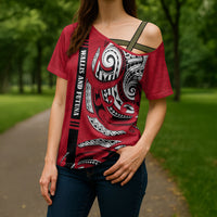 Wallis And Futuna Cross Shoulder Shirt Tribal Polynesian Tattoo Flag Motif TS04 - Polynesian Pride
