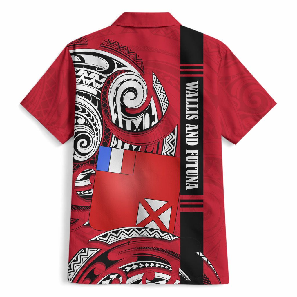 Wallis And Futuna Hawaiian Shirt Tribal Polynesian Tattoo Flag Motif TS04 - Polynesian Pride
