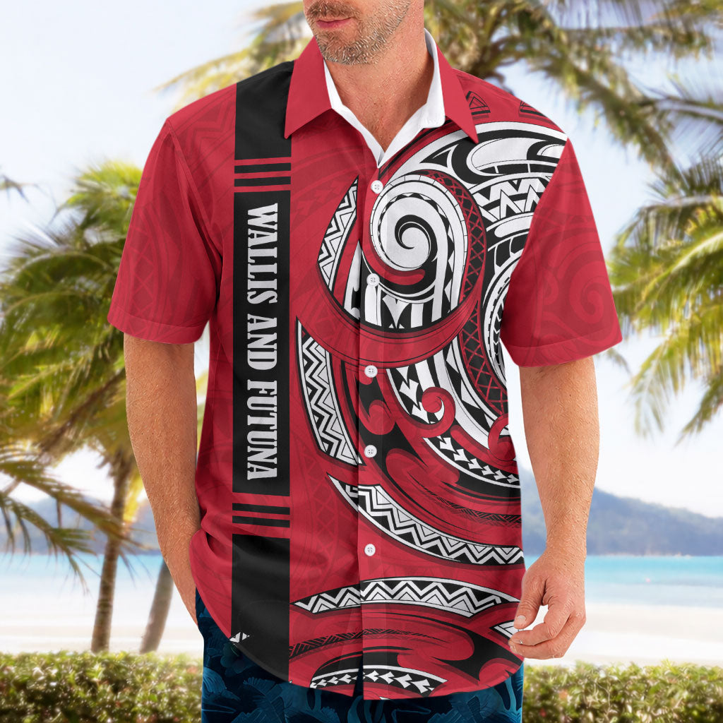 Wallis And Futuna Hawaiian Shirt Tribal Polynesian Tattoo Flag Motif TS04 - Polynesian Pride