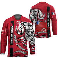 Wallis And Futuna Hockey Jersey Tribal Polynesian Tattoo Flag Motif TS04 - Polynesian Pride