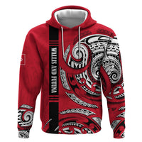 Wallis And Futuna Hoodie Tribal Polynesian Tattoo Flag Motif TS04 Pullover Hoodie Red Black - Polynesian Pride