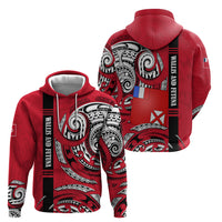 Wallis And Futuna Hoodie Tribal Polynesian Tattoo Flag Motif TS04 - Polynesian Pride