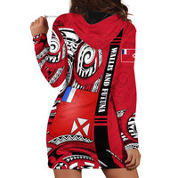 Wallis And Futuna Hoodie Dress Tribal Polynesian Tattoo Flag Motif TS04 - Polynesian Pride