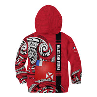 Wallis And Futuna Kid Hoodie Tribal Polynesian Tattoo Flag Motif TS04 - Polynesian Pride