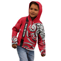 Wallis And Futuna Kid Hoodie Tribal Polynesian Tattoo Flag Motif TS04 - Polynesian Pride