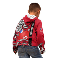 Wallis And Futuna Kid Hoodie Tribal Polynesian Tattoo Flag Motif TS04 - Polynesian Pride