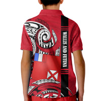 Wallis And Futuna Kid Polo Shirt Tribal Polynesian Tattoo Flag Motif TS04 - Polynesian Pride