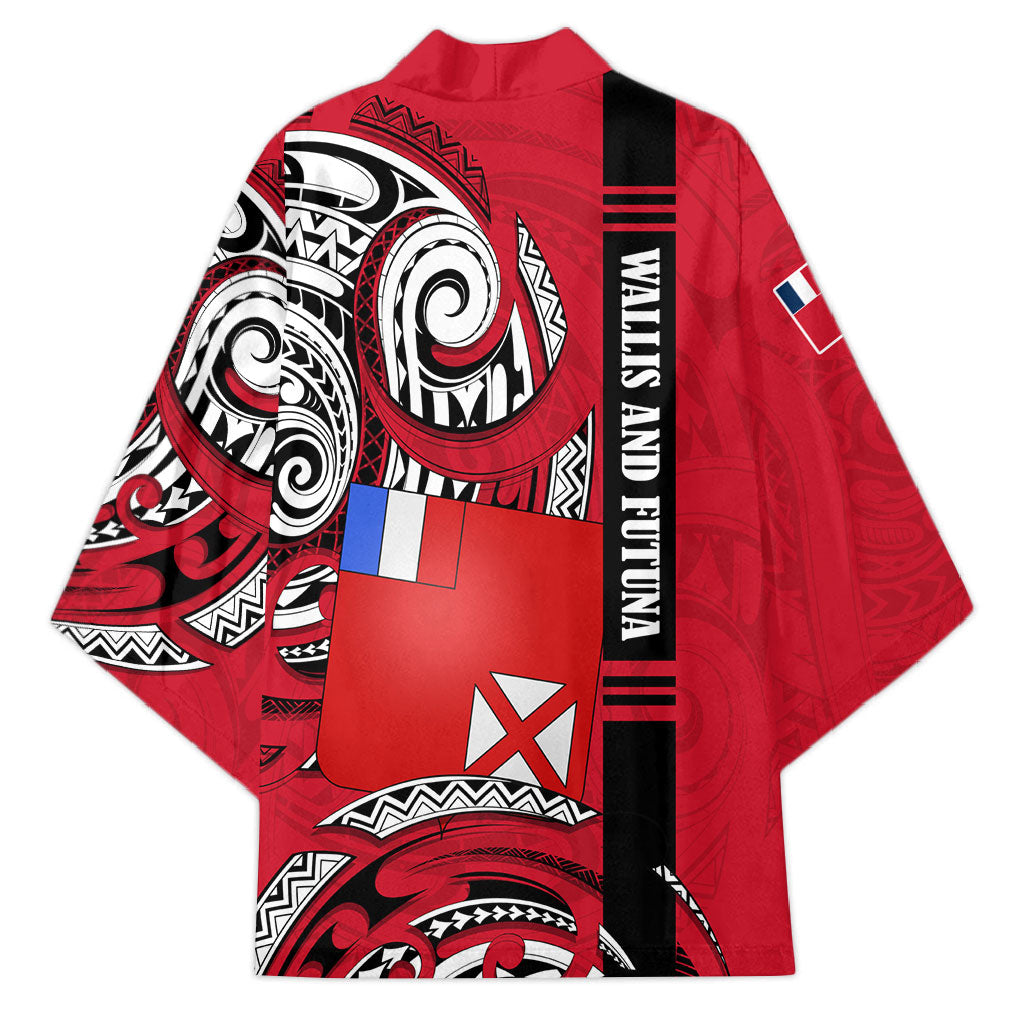 Wallis And Futuna Kimono Tribal Polynesian Tattoo Flag Motif TS04 - Polynesian Pride