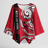 Wallis And Futuna Kimono Sleeve Blouse Tribal Polynesian Tattoo Flag Motif TS04 Female Red Black - Polynesian Pride