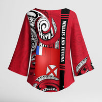 Wallis And Futuna Kimono Sleeve Blouse Tribal Polynesian Tattoo Flag Motif TS04 - Polynesian Pride