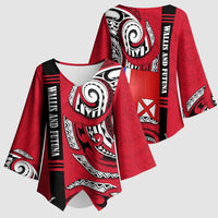 Wallis And Futuna Kimono Sleeve Blouse Tribal Polynesian Tattoo Flag Motif TS04 - Polynesian Pride