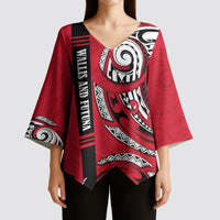 Wallis And Futuna Kimono Sleeve Blouse Tribal Polynesian Tattoo Flag Motif TS04 - Polynesian Pride