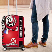 Wallis And Futuna Luggage Cover Tribal Polynesian Tattoo Flag Motif TS04 Red Black - Polynesian Pride