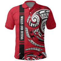 Wallis And Futuna Polo Shirt Tribal Polynesian Tattoo Flag Motif TS04 Red Black - Polynesian Pride