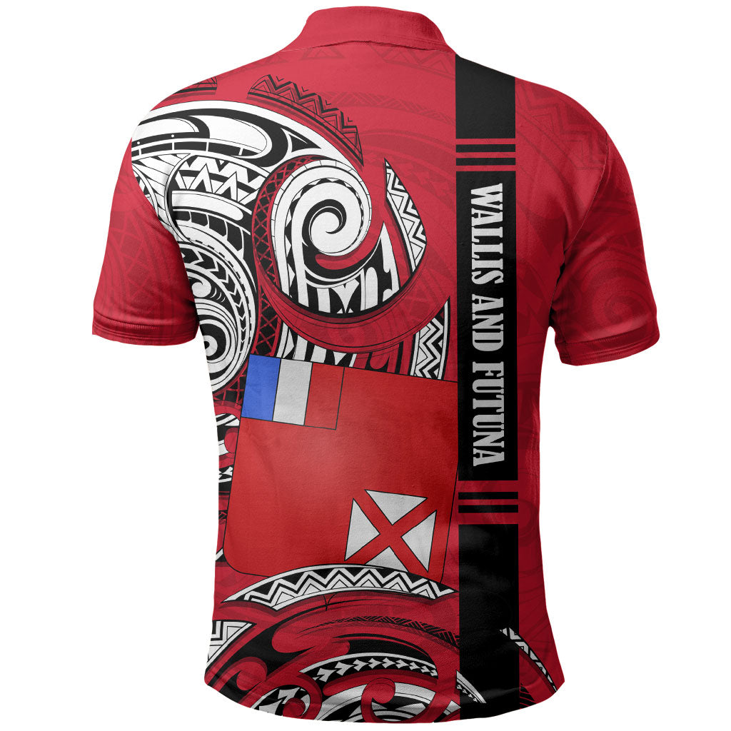 Wallis And Futuna Polo Shirt Tribal Polynesian Tattoo Flag Motif TS04 - Polynesian Pride