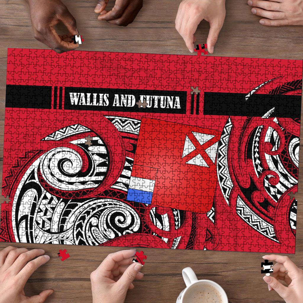 Wallis And Futuna Puzzle Tribal Polynesian Tattoo Flag Motif TS04 - Polynesian Pride