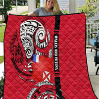Wallis And Futuna Quilt Tribal Polynesian Tattoo Flag Motif TS04 Red Black - Polynesian Pride
