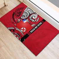 Wallis And Futuna Rubber Doormat Tribal Polynesian Tattoo Flag Motif TS04 - Polynesian Pride