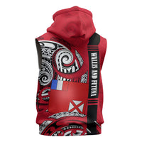 Wallis And Futuna Sleeveless Hoodie Tribal Polynesian Tattoo Flag Motif TS04 - Polynesian Pride