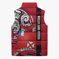 Wallis And Futuna Sleeveless Puffer Jacket Tribal Polynesian Tattoo Flag Motif TS04 - Polynesian Pride