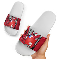 Wallis And Futuna Slide Sandals Tribal Polynesian Tattoo Flag Motif TS04 - Polynesian Pride