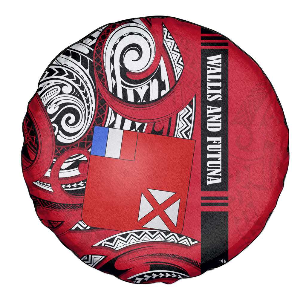 Wallis And Futuna Spare Tire Cover Tribal Polynesian Tattoo Flag Motif TS04 - Polynesian Pride