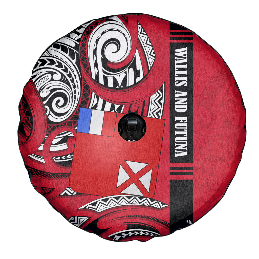 Wallis And Futuna Spare Tire Cover Tribal Polynesian Tattoo Flag Motif TS04 - Polynesian Pride