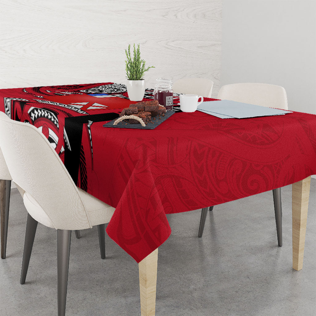 Wallis And Futuna Tablecloth Tribal Polynesian Tattoo Flag Motif TS04 - Polynesian Pride