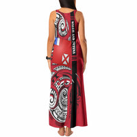 Wallis And Futuna Tank Maxi Dress Tribal Polynesian Tattoo Flag Motif TS04 - Polynesian Pride