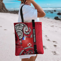 Wallis And Futuna Tote Bag Tribal Polynesian Tattoo Flag Motif TS04 - Polynesian Pride