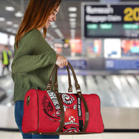 Wallis And Futuna Travel Bag Tribal Polynesian Tattoo Flag Motif TS04 - Polynesian Pride