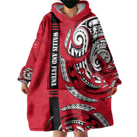 Wallis And Futuna Wearable Blanket Hoodie Tribal Polynesian Tattoo Flag Motif TS04 - Polynesian Pride