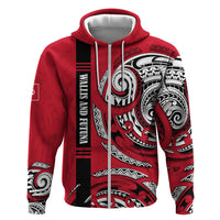 Wallis And Futuna Zip Hoodie Tribal Polynesian Tattoo Flag Motif TS04 Zip Hoodie Red Black - Polynesian Pride