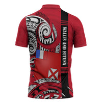 Wallis And Futuna Zipper Polo Shirt Tribal Polynesian Tattoo Flag Motif TS04 - Polynesian Pride
