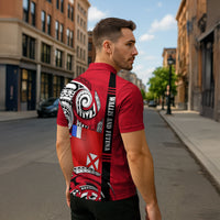 Wallis And Futuna Zipper Polo Shirt Tribal Polynesian Tattoo Flag Motif TS04 - Polynesian Pride