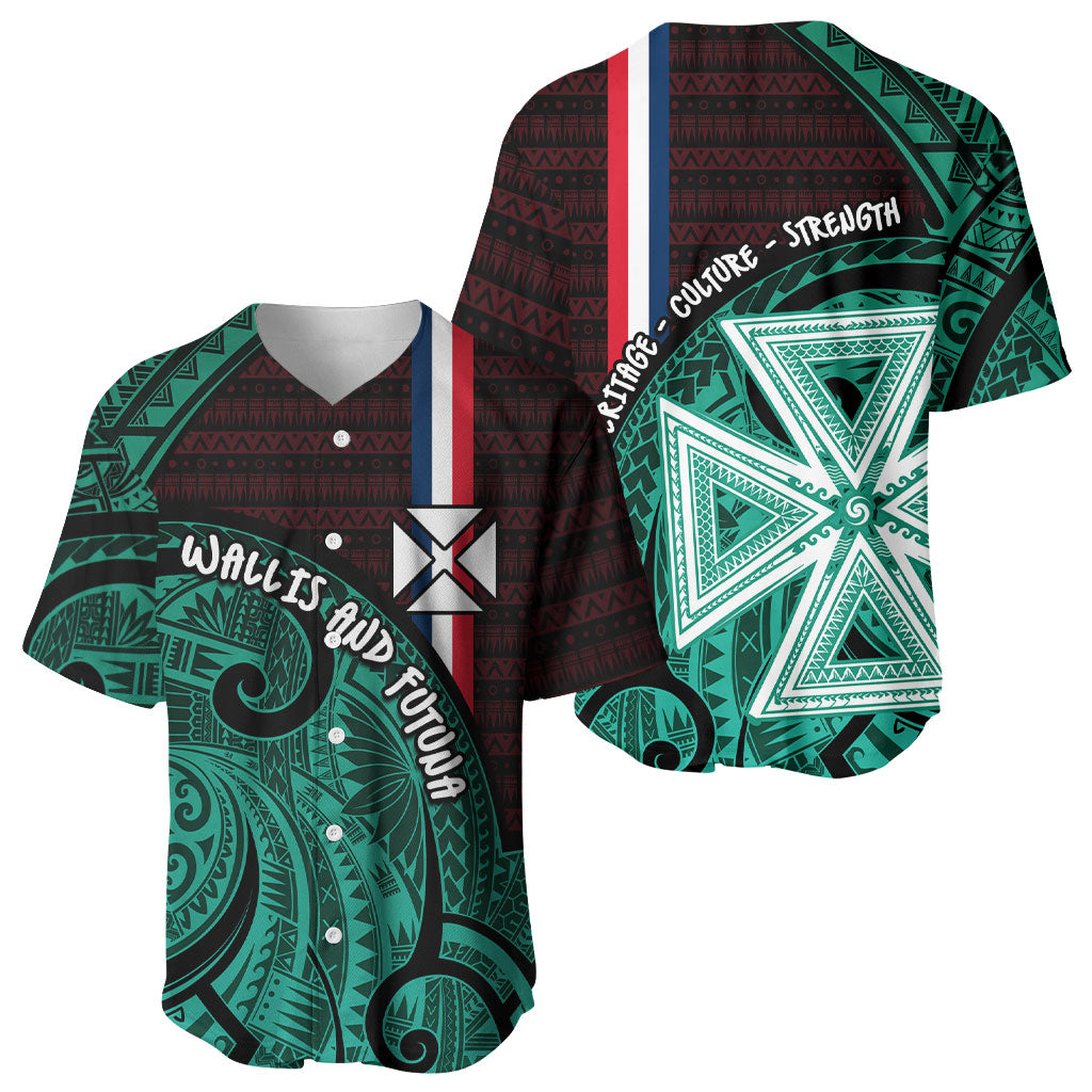 Wallis And Futuna Baseball Jersey Tribal Polynesian Tattoo Heritage Cross Flag TS04 - Polynesian Pride
