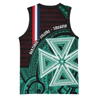 Wallis And Futuna Basketball Jersey Tribal Polynesian Tattoo Heritage Cross Flag TS04 - Polynesian Pride