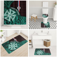Wallis And Futuna Bathroom Set Tribal Polynesian Tattoo Heritage Cross Flag TS04 - Polynesian Pride