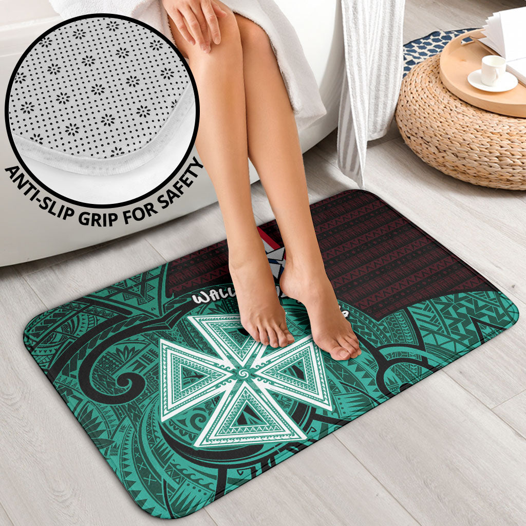 Wallis And Futuna Bathroom Set Tribal Polynesian Tattoo Heritage Cross Flag TS04 - Polynesian Pride