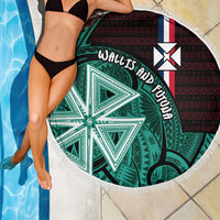 Wallis And Futuna Beach Blanket Tribal Polynesian Tattoo Heritage Cross Flag TS04 - Polynesian Pride