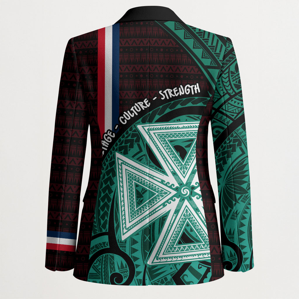 Wallis And Futuna Blazer Tribal Polynesian Tattoo Heritage Cross Flag TS04 - Polynesian Pride