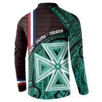 Wallis And Futuna Button Sweatshirt Tribal Polynesian Tattoo Heritage Cross Flag TS04 - Polynesian Pride
