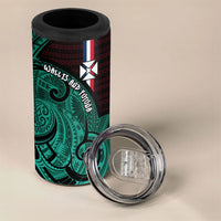 Wallis And Futuna 4 in 1 Can Cooler Tumbler Tribal Polynesian Tattoo Heritage Cross Flag TS04 - Polynesian Pride