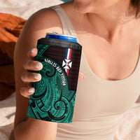 Wallis And Futuna 4 in 1 Can Cooler Tumbler Tribal Polynesian Tattoo Heritage Cross Flag TS04 - Polynesian Pride