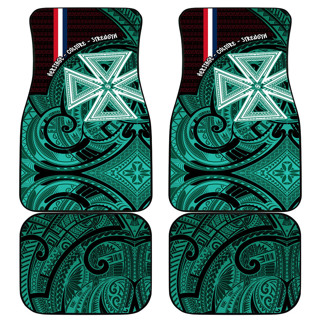 Wallis And Futuna Car Mats Tribal Polynesian Tattoo Heritage Cross Flag TS04 - Polynesian Pride