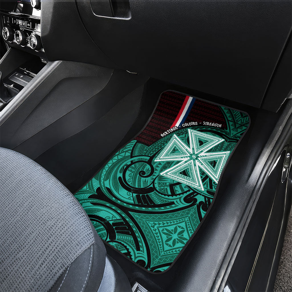 Wallis And Futuna Car Mats Tribal Polynesian Tattoo Heritage Cross Flag TS04 - Polynesian Pride