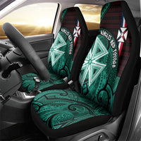 Wallis And Futuna Car Seat Cover Tribal Polynesian Tattoo Heritage Cross Flag TS04 - Polynesian Pride