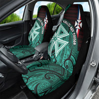 Wallis And Futuna Car Seat Cover Tribal Polynesian Tattoo Heritage Cross Flag TS04 - Polynesian Pride